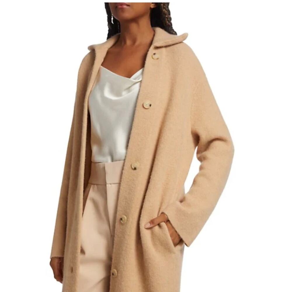 VINCE Wool-Alpaca Blend Knit Cardigan Coat - Size 2XL